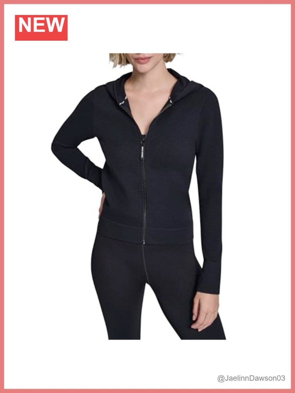 Seamless Grid Zip Hoodie Metallic Bubble Logo Long Sleeve